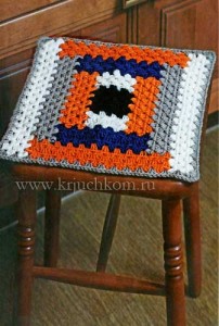 Чехол на табурет крючком со схемами
