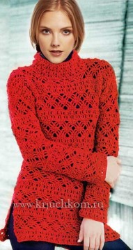 вязаный пуловер крючком