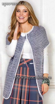 Длинный жилет - описание вязания